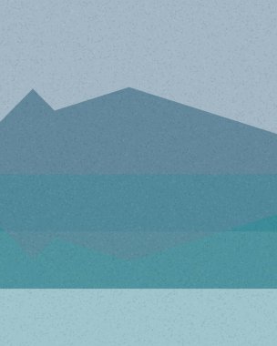 Geometrik manzara, üretken sanat posteri, vektör illüstrasyonu 