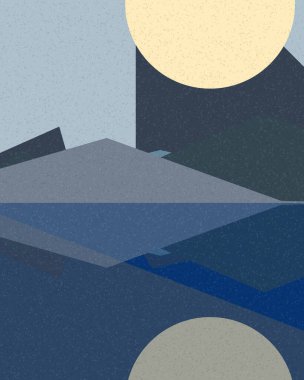 Geometrik manzara, sanat posteri, illüstrasyon