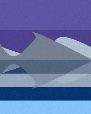 Geometrik manzara, üretken sanat posteri, vektör illüstrasyonu 