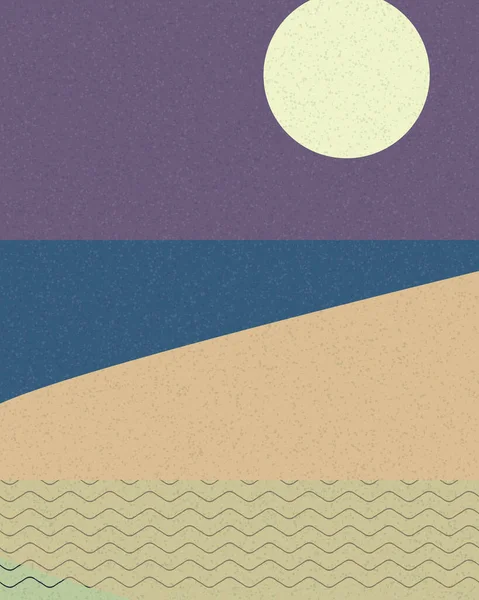 Geometrik manzara, üretken sanat posteri, vektör illüstrasyonu 