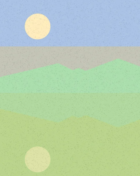 Paisaje Geométrico Póster Arte Generativo Ilustración Vectorial — Vector de stock