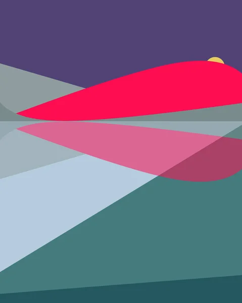 Peisaj Geometric Poster Artă Generativă Ilustrație Vectorială — Vector de stoc
