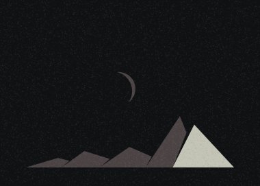 Geometrik Dağlar siluet manzara resmi