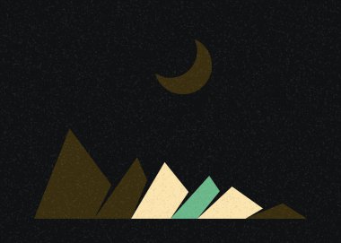Geometrik Dağlar siluet manzara resmi