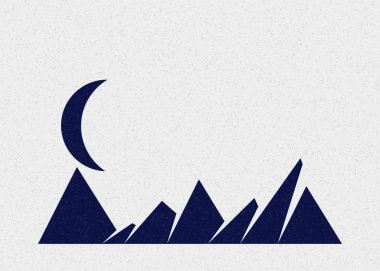 Geometrik Dağlar siluet manzara resmi