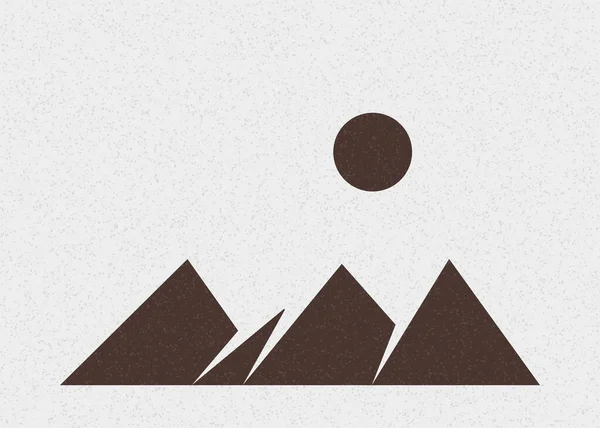 Geometrische Bergen Silhouet Landschap Kunst Poster Illustratie — Stockvector