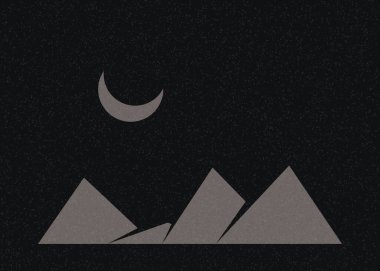 Geometrik Dağlar siluet manzara resmi
