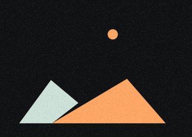 Geometrik Dağlar siluet manzara resmi