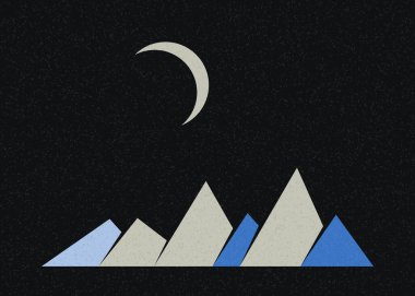 Geometrik Dağlar siluet manzara resmi