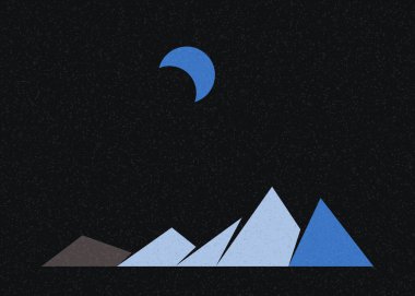 Geometrik Dağlar siluet manzara resmi