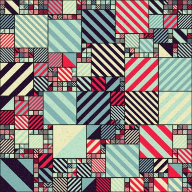 Soyut Geometrik Desen, üretken hesaplayıcı sanat vektörü çizimi