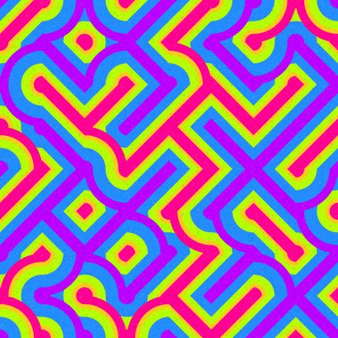 Soyut Geometrik Desen üretken hesaplama sanatı çizimi