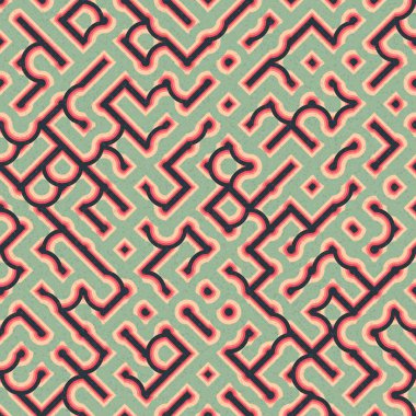 Soyut Geometrik Desen üretken hesaplama sanatı çizimi