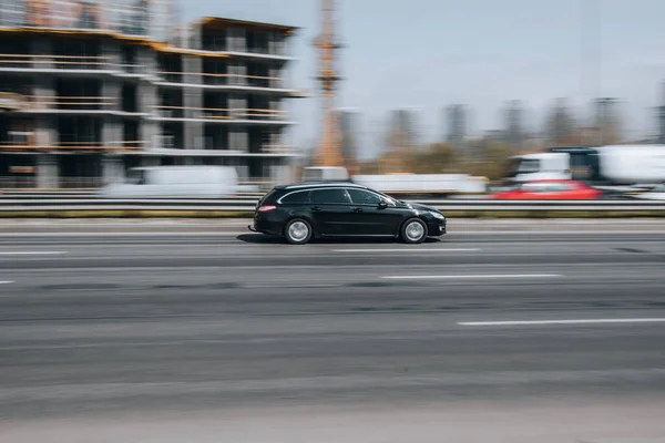 Ukraine Kiew April 2021 Schwarzer Peugeot 508 Auf Der Straße — Stockfoto