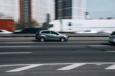 Ukraine, Kyiv - 29 April 2021: Gray Hyundai i30 car moving on the street. Editorial