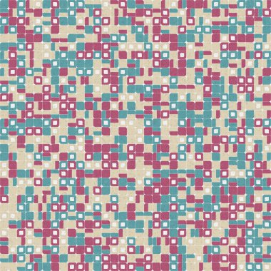 Soyut renk geometrik mozaik desen üretken hesaplama sanatı çizimi, fayans rengi parçalarının taklidi