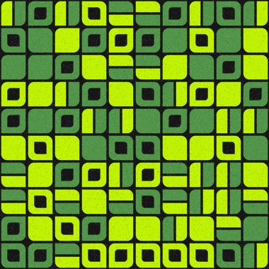 Soyut renk geometrik mozaik desen üretken hesaplama sanatı çizimi, fayans rengi parçalarının taklidi