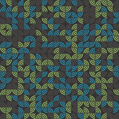 Soyut renk geometrik mozaik desen üretken hesaplama sanatı çizimi, fayans rengi parçalarının taklidi