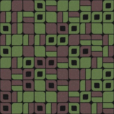 Soyut renk geometrik mozaik desen, üretken hesaplama sanatı illüstrasyonu, fayans rengi parçalarının taklidi