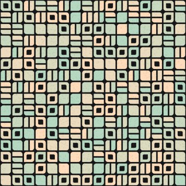 Soyut renk geometrik mozaik desen üretken hesaplama sanatı çizimi, fayans rengi parçalarının taklidi