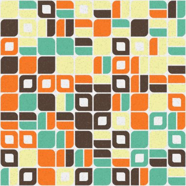 Soyut renk geometrik mozaik desen üretken hesaplama sanatı çizimi, fayans rengi parçalarının taklidi