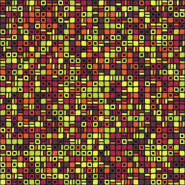 Soyut renk geometrik mozaik desen üretken hesaplama sanatı çizimi, fayans rengi parçalarının taklidi