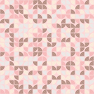 Soyut renk geometrik mozaik desen üretken hesaplama sanatı çizimi, fayans rengi parçalarının taklidi