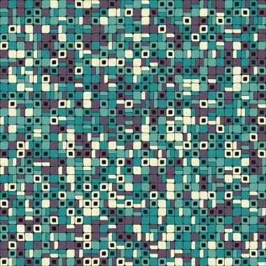 Soyut renk geometrik mozaik desen, üretken hesaplama sanatı illüstrasyonu, fayans rengi parçalarının taklidi