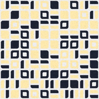 Soyut renk geometrik mozaik desen üretken hesaplama sanatı çizimi, fayans rengi parçalarının taklidi