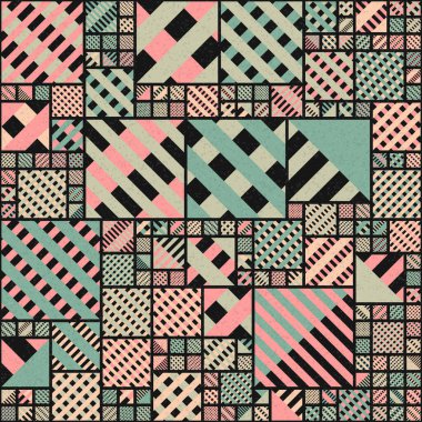 Soyut Geometrik Desen üretken hesaplama sanatı çizimi