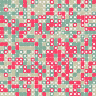 Soyut renk geometrik mozaik desen üretken hesaplama sanatı çizimi, fayans rengi parçalarının taklidi