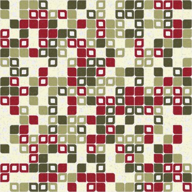 Soyut renk geometrik mozaik desen üretken hesaplama sanatı çizimi, fayans rengi parçalarının taklidi