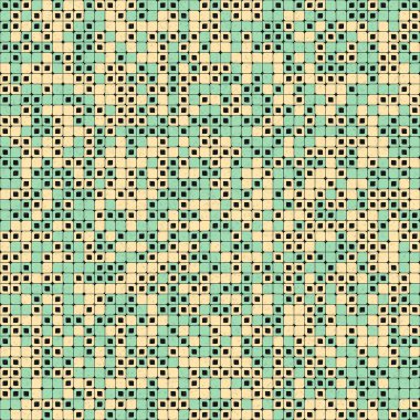 Soyut renk geometrik mozaik desen, üretken hesaplama sanatı illüstrasyonu, fayans rengi parçalarının taklidi