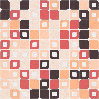 Soyut renk geometrik mozaik desen, üretken hesaplama sanatı illüstrasyonu, fayans rengi parçalarının taklidi