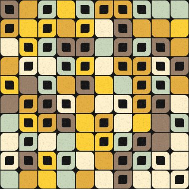 Soyut renk geometrik mozaik desen üretken hesaplama sanatı çizimi, fayans rengi parçalarının taklidi