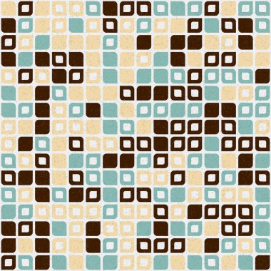 Soyut renk geometrik mozaik desen üretken hesaplama sanatı çizimi, fayans rengi parçalarının taklidi