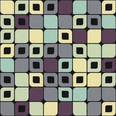 Soyut renk geometrik mozaik desen üretken hesaplama sanatı çizimi, fayans rengi parçalarının taklidi