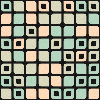 Soyut renk geometrik mozaik desen, üretken hesaplama sanatı illüstrasyonu, fayans rengi parçalarının taklidi