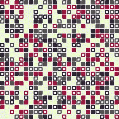 Soyut renk geometrik mozaik desen, üretken hesaplama sanatı illüstrasyonu, fayans rengi parçalarının taklidi