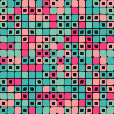 Soyut renk geometrik mozaik desen üretken hesaplama sanatı çizimi, fayans rengi parçalarının taklidi