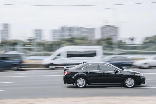 Ukrajina Kyjev Června 2021 Černý Honda Accord Auto Pohybující Ulici — Stock fotografie