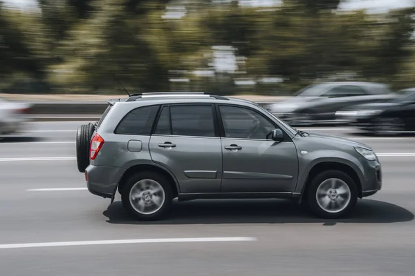 Ucrânia Kiev Junho 2021 Gray Vortex Tingo Carro Movimento Rua — Fotografia de Stock