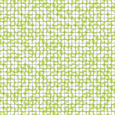 Soyut renk geometrik mozaik desen üretici hesaplama sanatı illüstrasyonu, fayans renk parçalarının taklit edilmesi