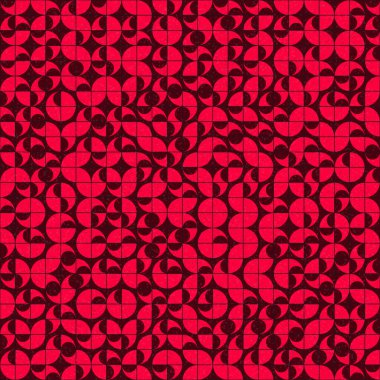 Soyut renk geometrik mozaik desen üretici hesaplama sanatı illüstrasyonu, fayans renk parçalarının taklit edilmesi