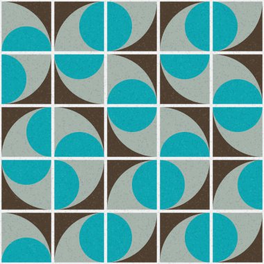 Soyut renk geometrik mozaik desen üretici hesaplama sanatı illüstrasyonu, fayans renk parçalarının taklit edilmesi