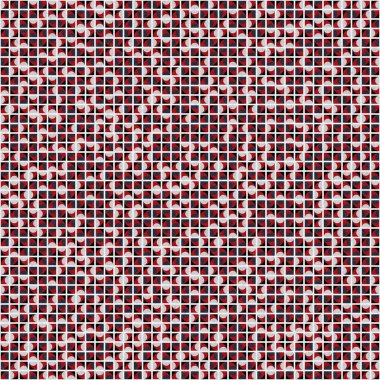 Soyut renk geometrik mozaik desen üretici hesaplama sanatı illüstrasyonu, fayans renk parçalarının taklit edilmesi