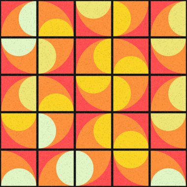 Soyut renk geometrik mozaik desen üretici hesaplama sanatı illüstrasyonu, fayans renk parçalarının taklit edilmesi