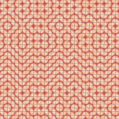 Soyut renk geometrik mozaik desen üretici hesaplama sanatı illüstrasyonu, fayans renk parçalarının taklit edilmesi