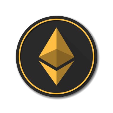 Ethereum kripto para birimi kristal sikke simgesi resimleme