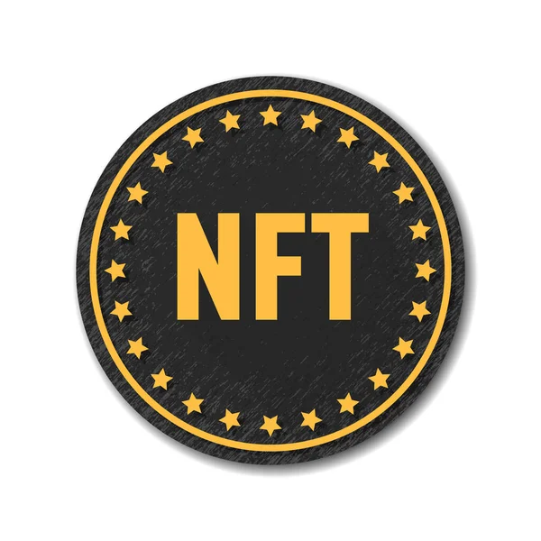 Nft Crypto Currency Token Coin Icon Button Illustration — Stock Vector